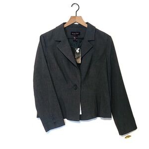 NWT Shape FX Gray Single Button Blazer Light jacket Women’s size 14P 14 Petite